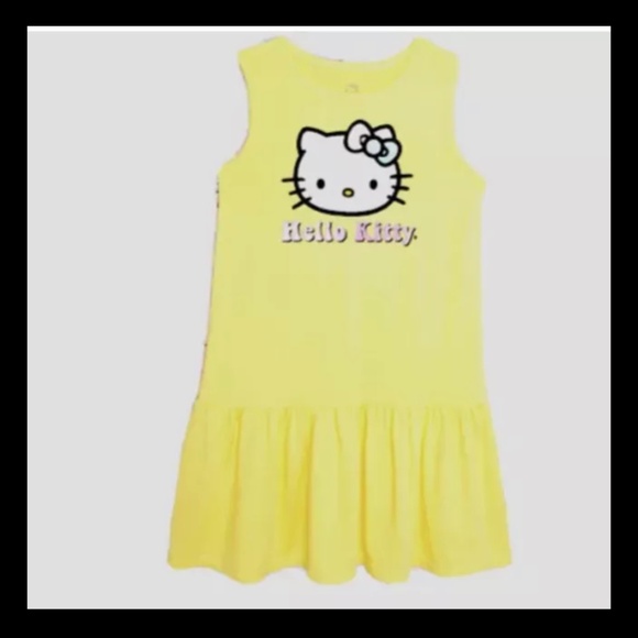 Hello Kitty Other - Hello Kitty Girls Lemon Yellow Soft Dress Size Medium (7-8) NWT